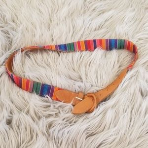 Color leather belt